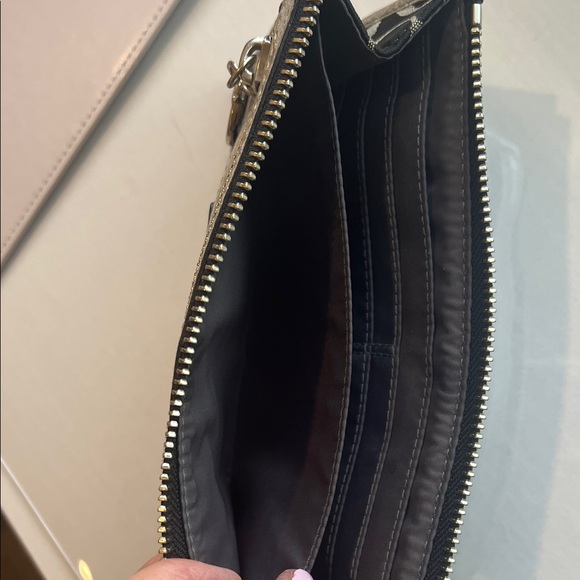 Coach Poppy Black and Silver Signature Wristlet - Picture 6 of 12